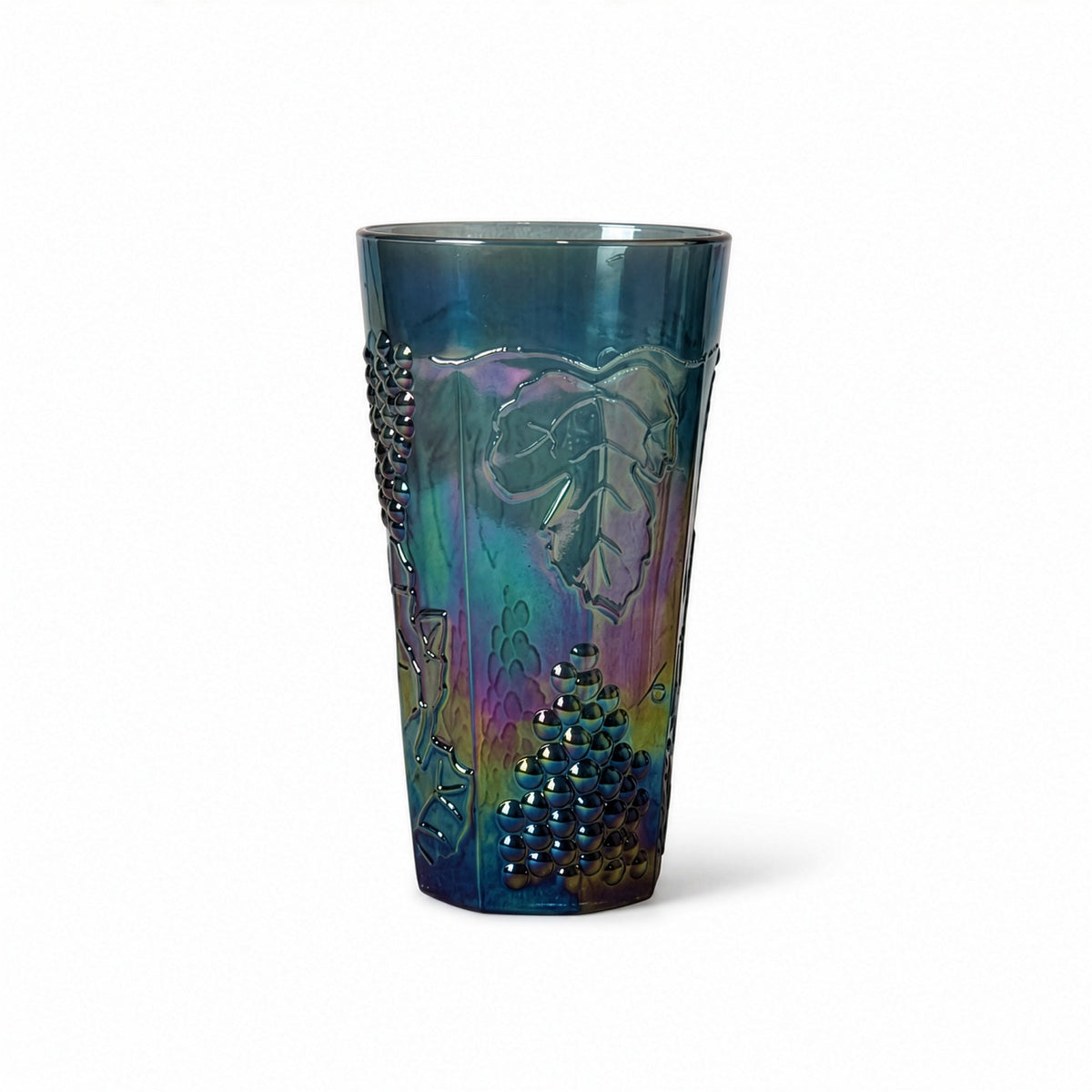 Vintage Iridescent Blue Glassware Set with Pitcher and Tumblers, 1970