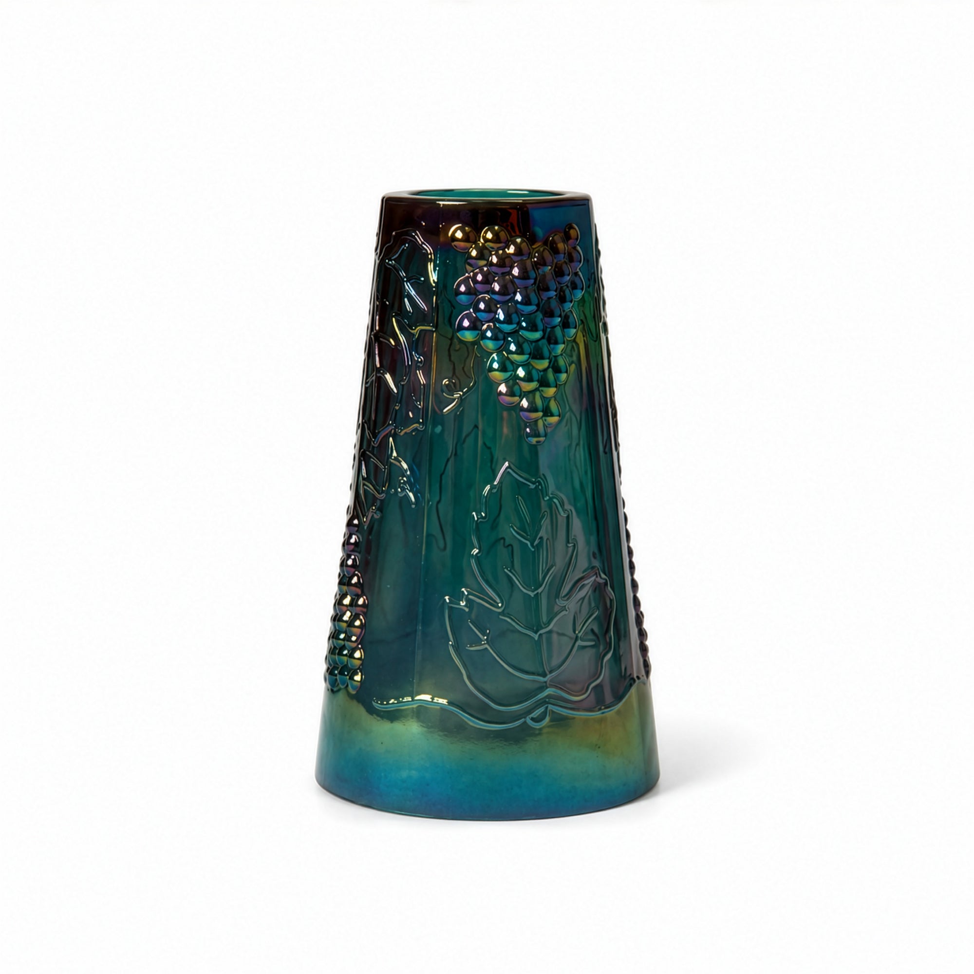 Vintage Iridescent Blue Glassware Set with Pitcher and Tumblers, 1970