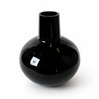Vintage Set of Seven Black Glass Vessels, Mid-Century Modern, 1970s