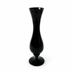 Vintage Set of Seven Black Glass Vessels, Mid-Century Modern, 1970s