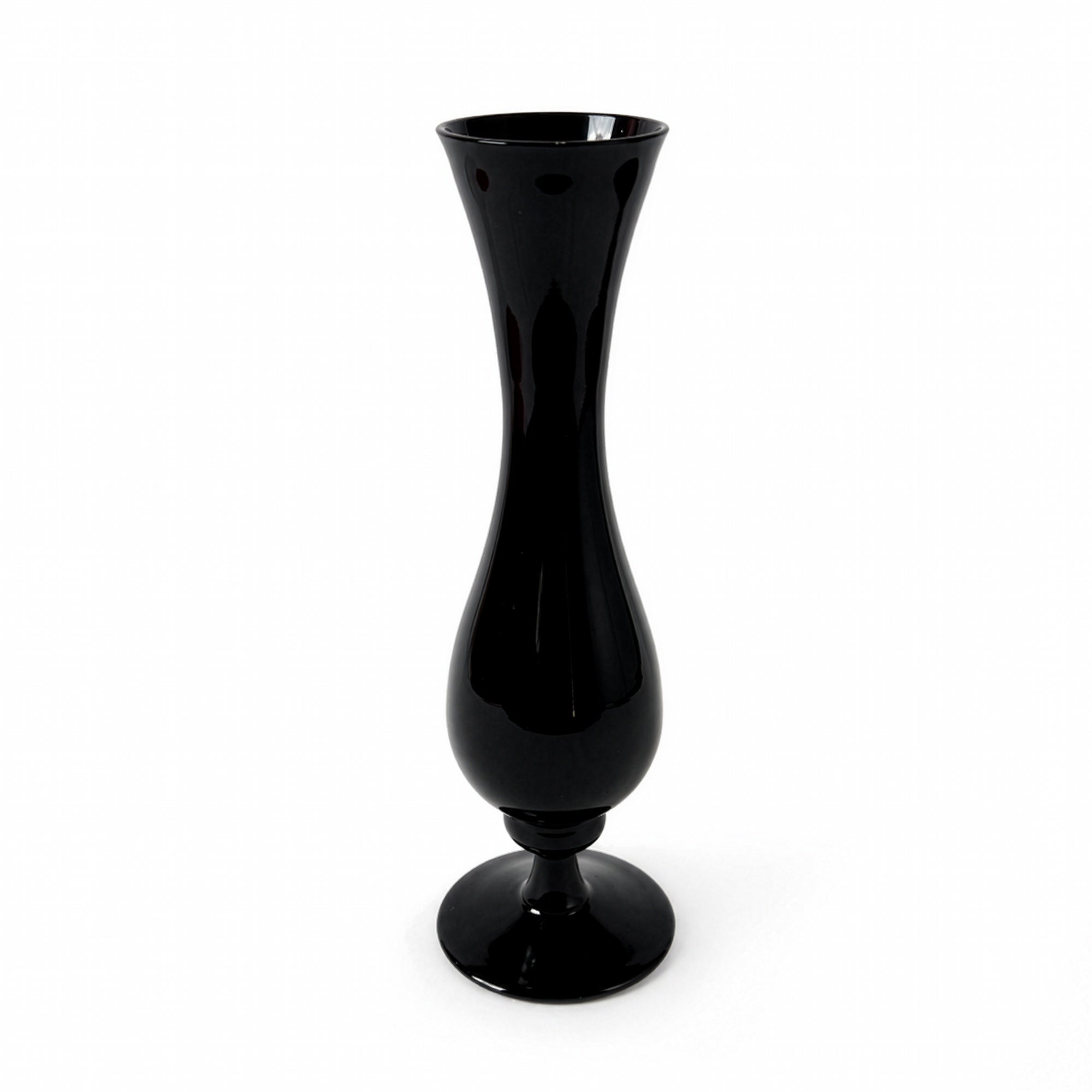 Vintage Set of Seven Black Glass Vessels, Mid-Century Modern, 1970s
