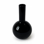 Vintage Set of Seven Black Glass Vessels, Mid-Century Modern, 1970s
