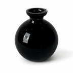 Vintage Set of Seven Black Glass Vessels, Mid-Century Modern, 1970s