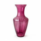 Mid-Century Vintage Ribbed Pink Art Glass Vessels Set, 1970
