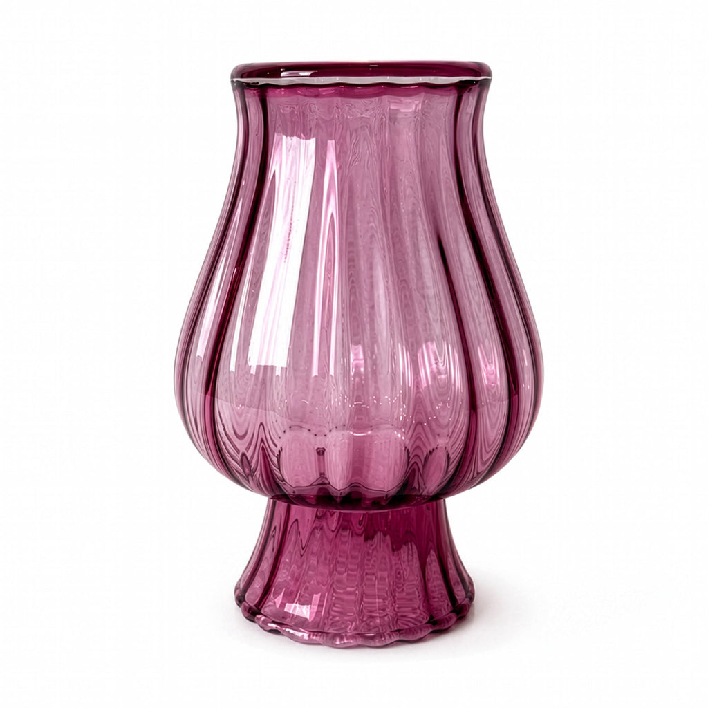 Mid-Century Vintage Ribbed Pink Art Glass Vessels Set, 1970