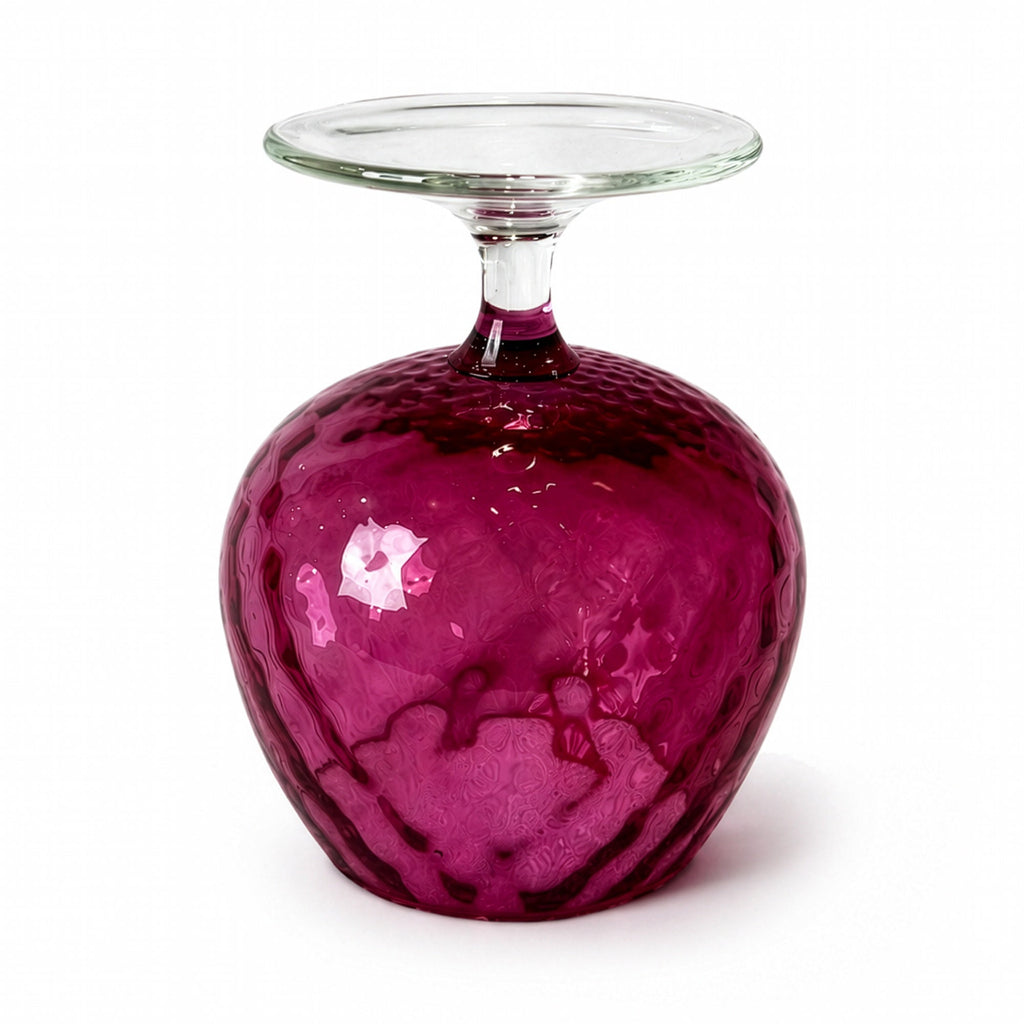 Mid-Century Vintage Ribbed Pink Art Glass Vessels Set, 1970