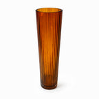 Set of Three Vintage Dark Amber Glass Vessels, 1970s
