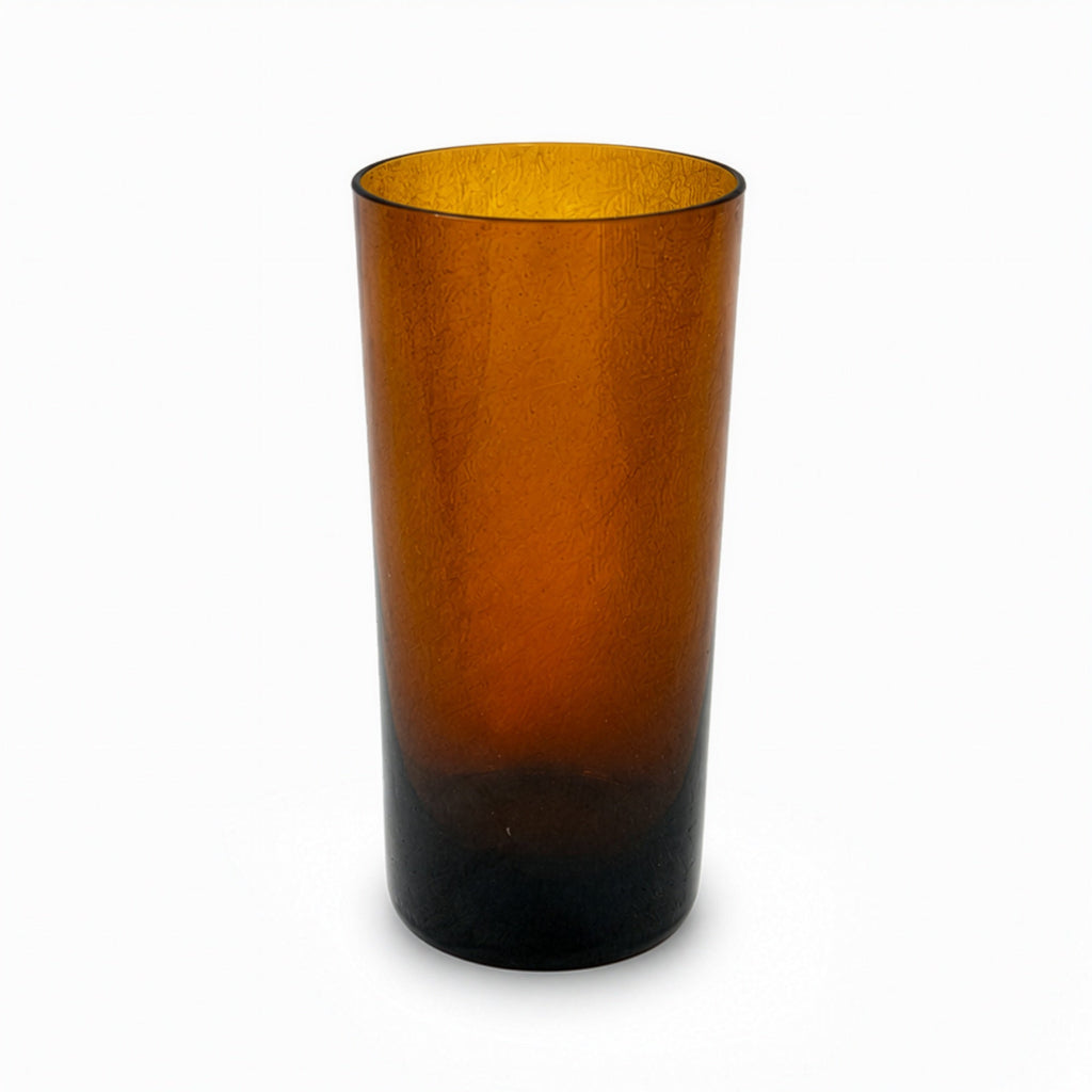 Set of Three Vintage Dark Amber Glass Vessels, 1970s