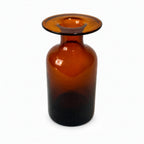 Set of Three Vintage Dark Amber Glass Vessels, 1970s