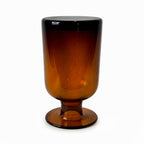 Set of Three Vintage Dark Amber Glass Vessels, 1970s