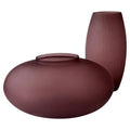 Elegant Pair of Purple Matte Glass Vases, Post-Modern Design, 1990