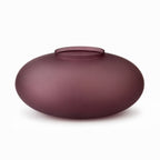 Elegant Pair of Purple Matte Glass Vases, Post-Modern Design, 1990