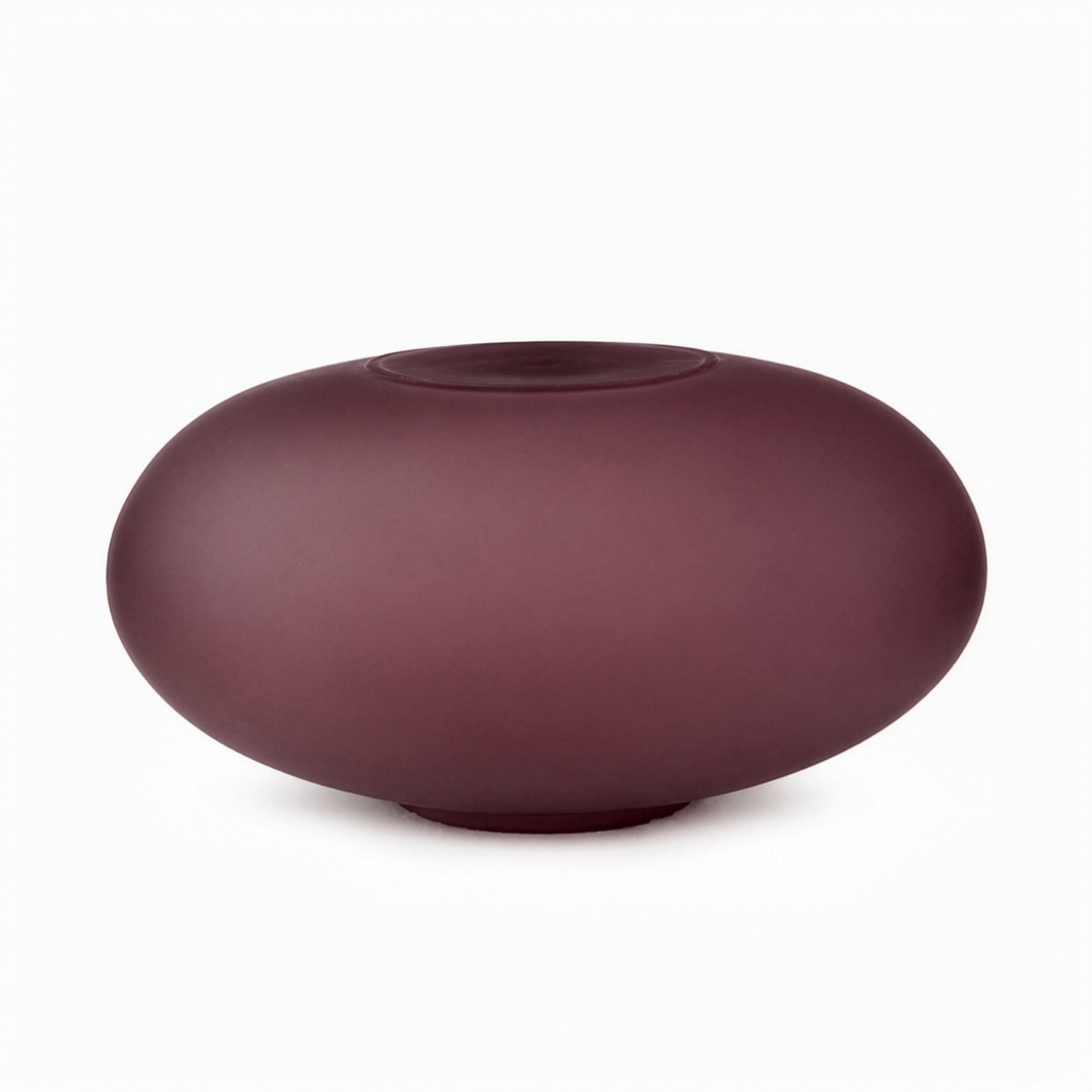 Elegant Pair of Purple Matte Glass Vases, Post-Modern Design, 1990