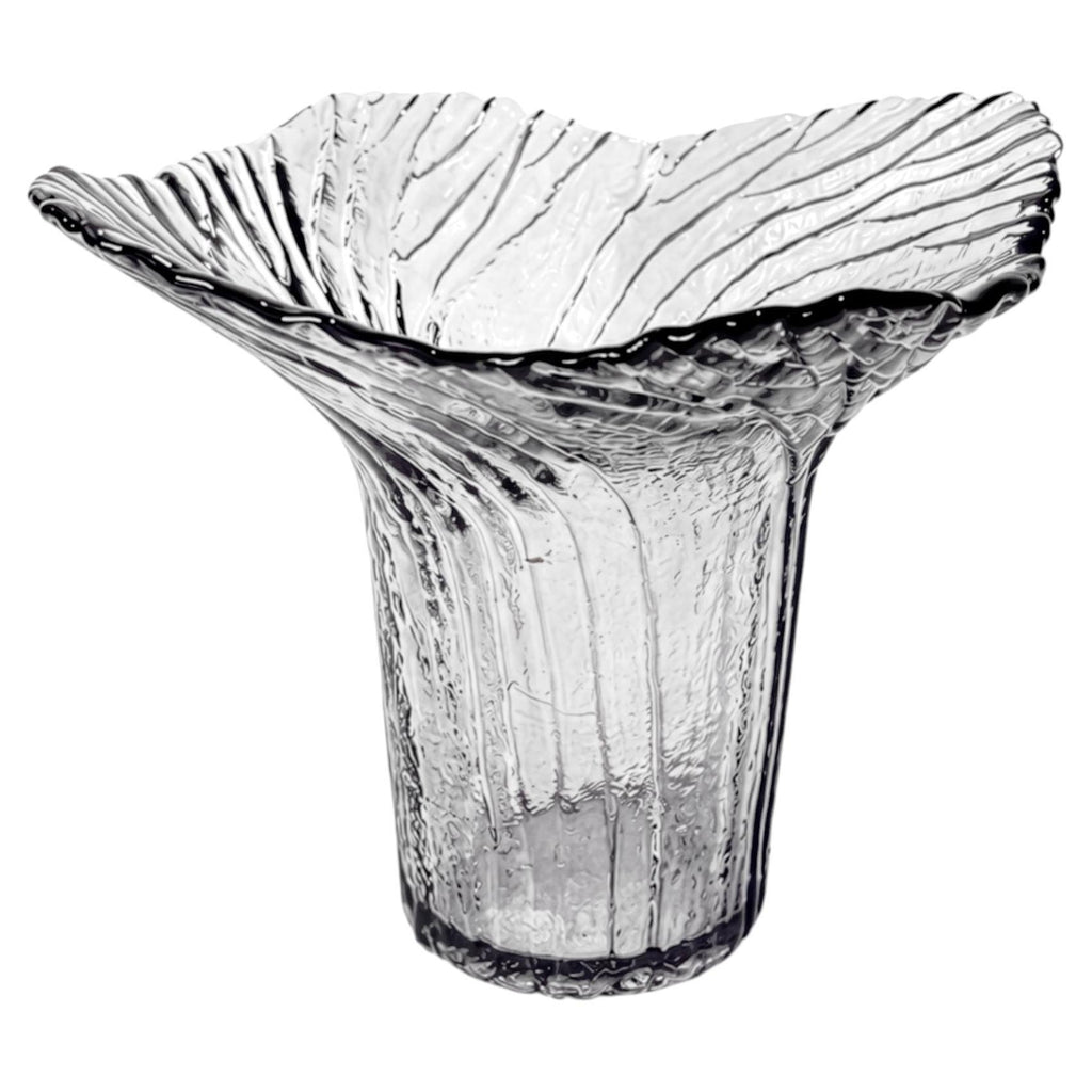 Vintage Amethyst Textured Glass Vase, 1980s American Design