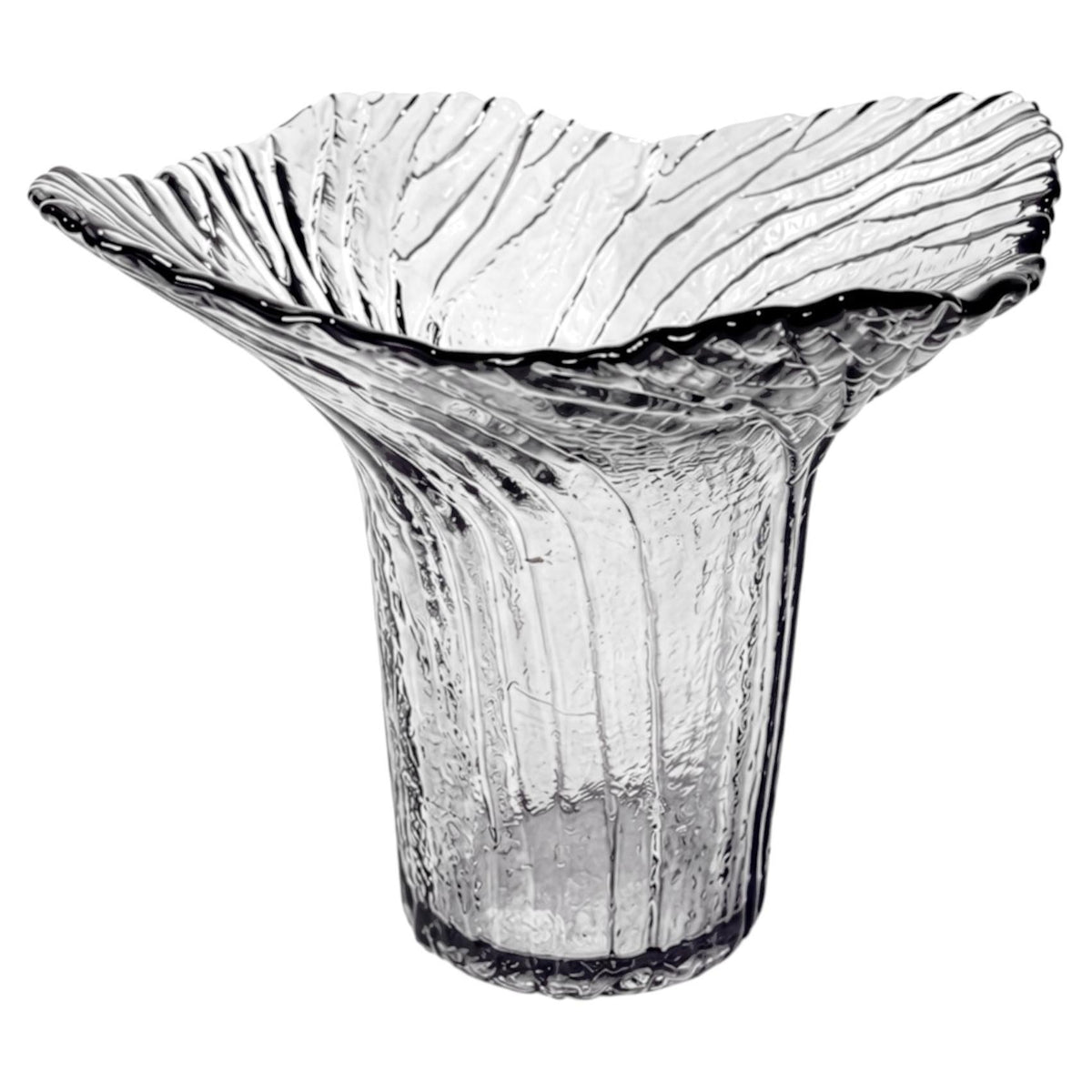 Vintage Amethyst Textured Glass Vase, 1980s American Design