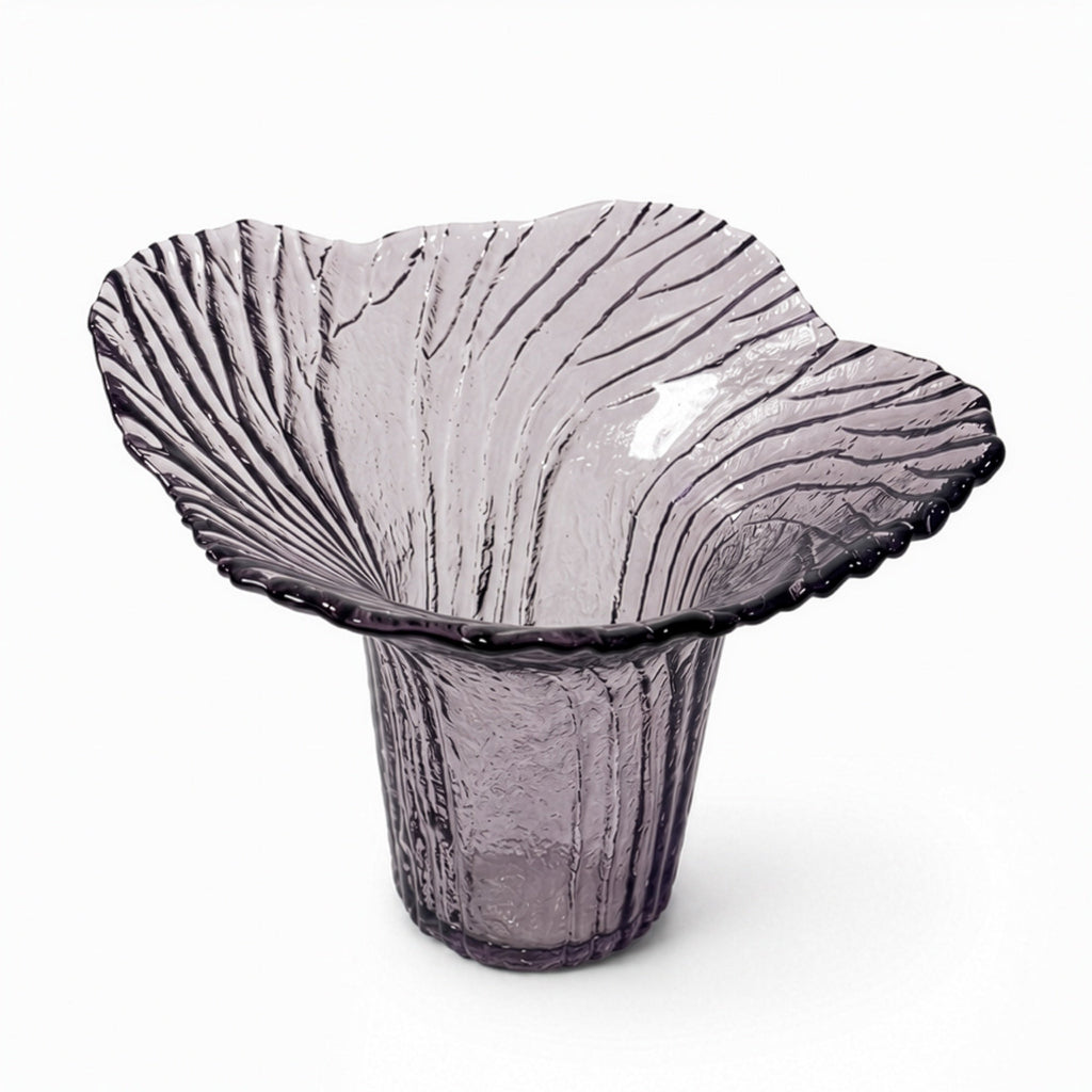 Vintage Amethyst Textured Glass Vase, 1980s American Design