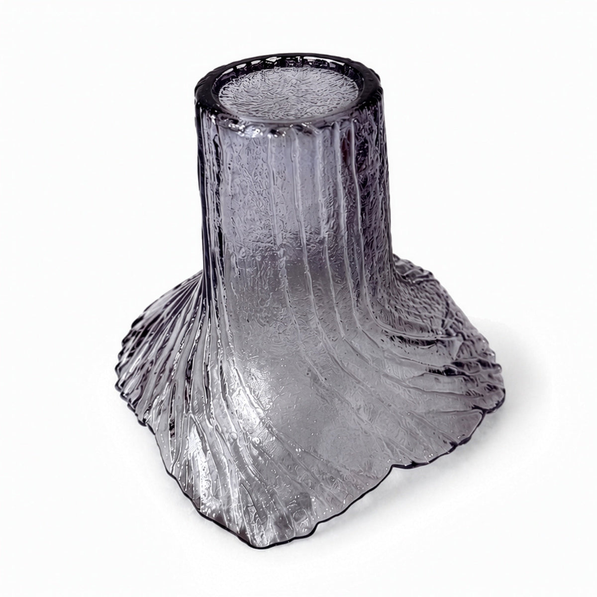 Vintage Amethyst Textured Glass Vase, 1980s American Design