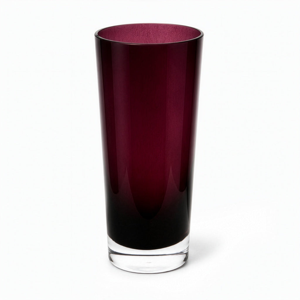 Set of Two Polish Amethyst Glass Vases, Mid-Century Modern, 1960