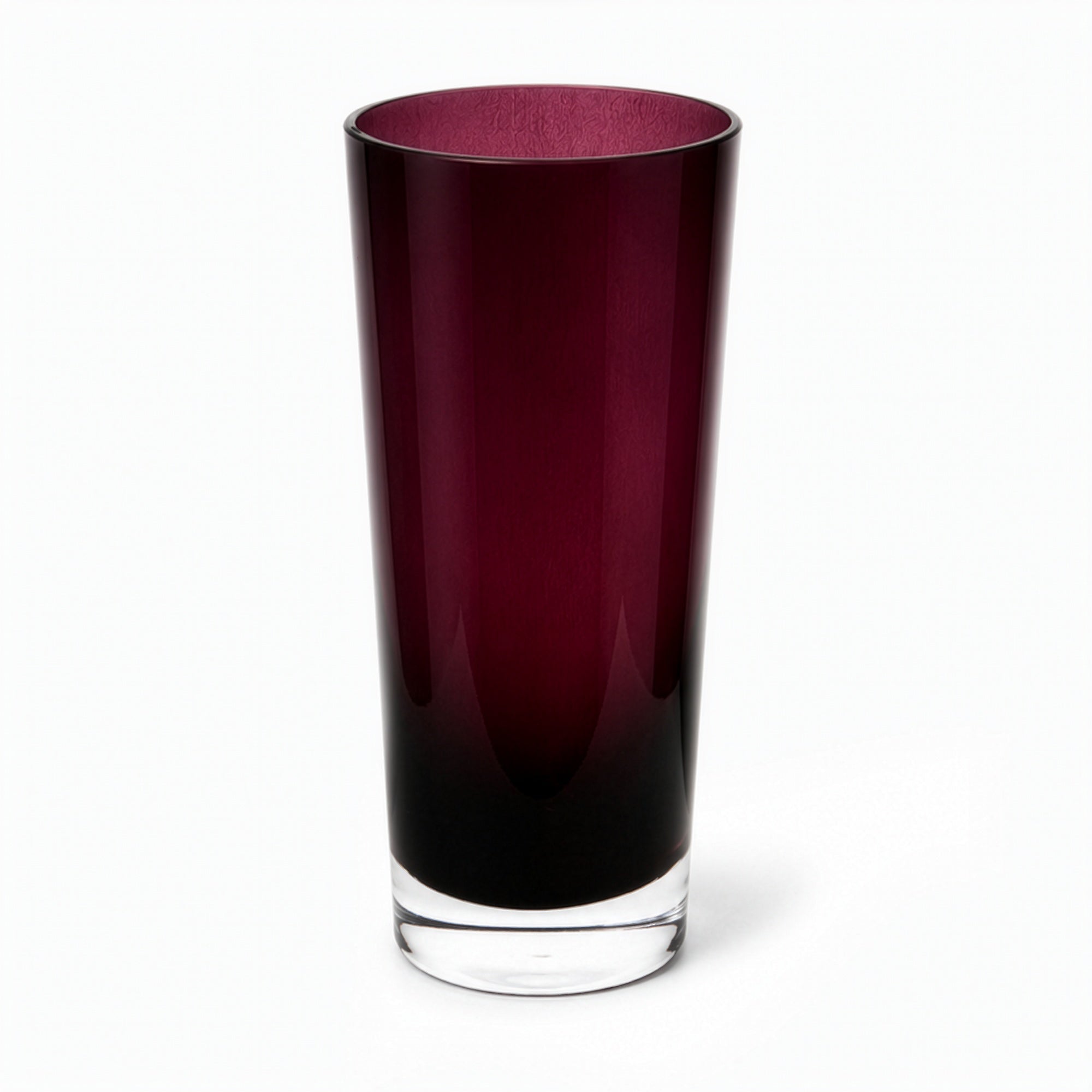 Set of Two Polish Amethyst Glass Vases, Mid-Century Modern, 1960
