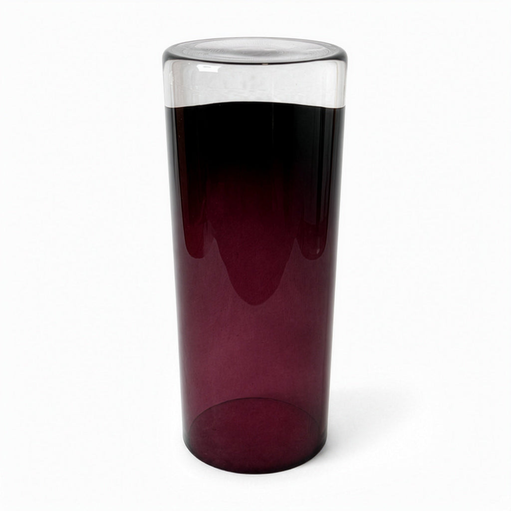 Set of Two Polish Amethyst Glass Vases, Mid-Century Modern, 1960