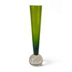 Pair of Bud Vases with Spherical Bases in Green Tones