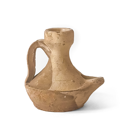 Pair of Glazed Ceramic Oil Lamps