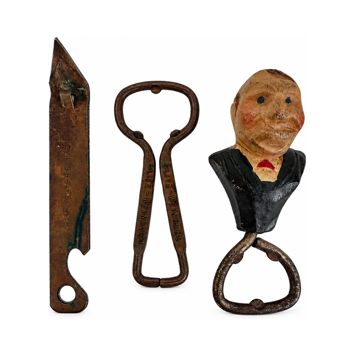 Vintage 18 Metal Bottle Openers & Figural Corkscrews Collection, 1950