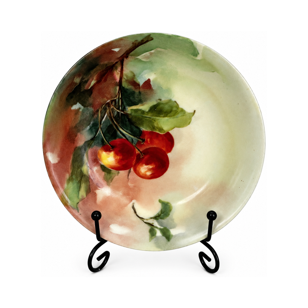 Set of Six Antique Hand-Painted Limoges Porcelain Berry Bowls, 1905