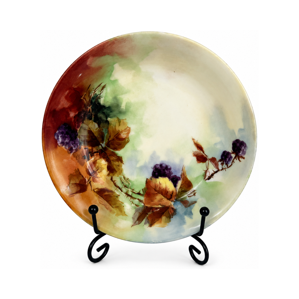Set of Six Antique Hand-Painted Limoges Porcelain Berry Bowls, 1905