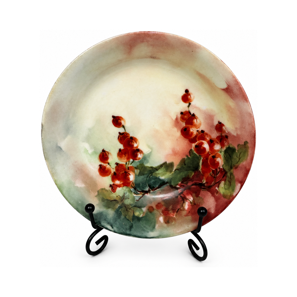 Set of Six Antique Hand-Painted Limoges Porcelain Berry Bowls, 1905