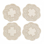 Collection of Antique Limoges Butter Pats, Lace Doilies and Primitive Caddy