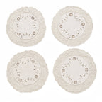 Collection of Antique Limoges Butter Pats, Lace Doilies and Primitive Caddy