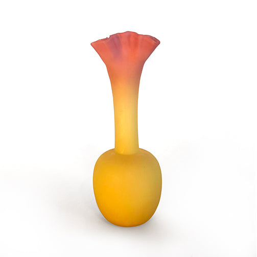 Set of Three Satin Glass Vases