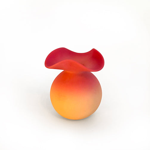 Set of Three Satin Glass Vases