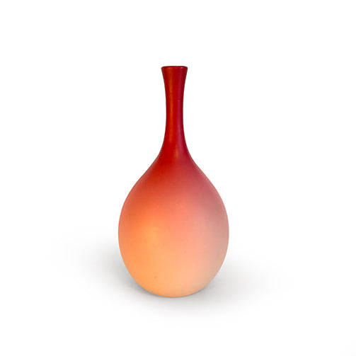Set of Three Satin Glass Vases