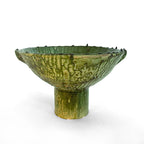 Pair of Green Ceramic Pedestal Bowls