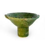 Pair of Green Ceramic Pedestal Bowls
