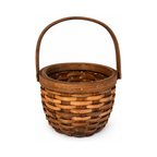 Pair of Antique Handwoven Shaker Baskets with Brass Details