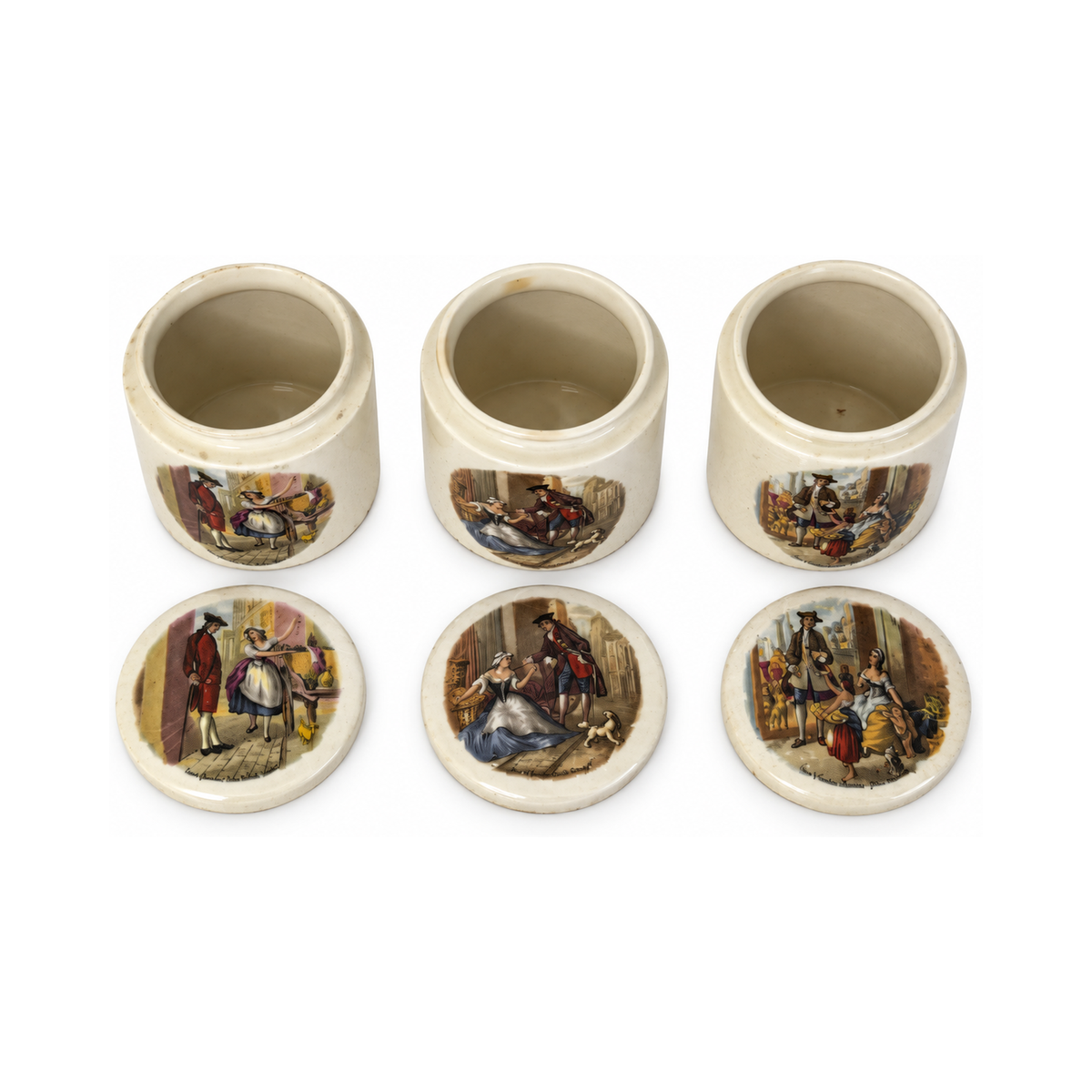 Frank Cooper Ltd. Vintage Pottery Jars Set, Cries of London, 1940