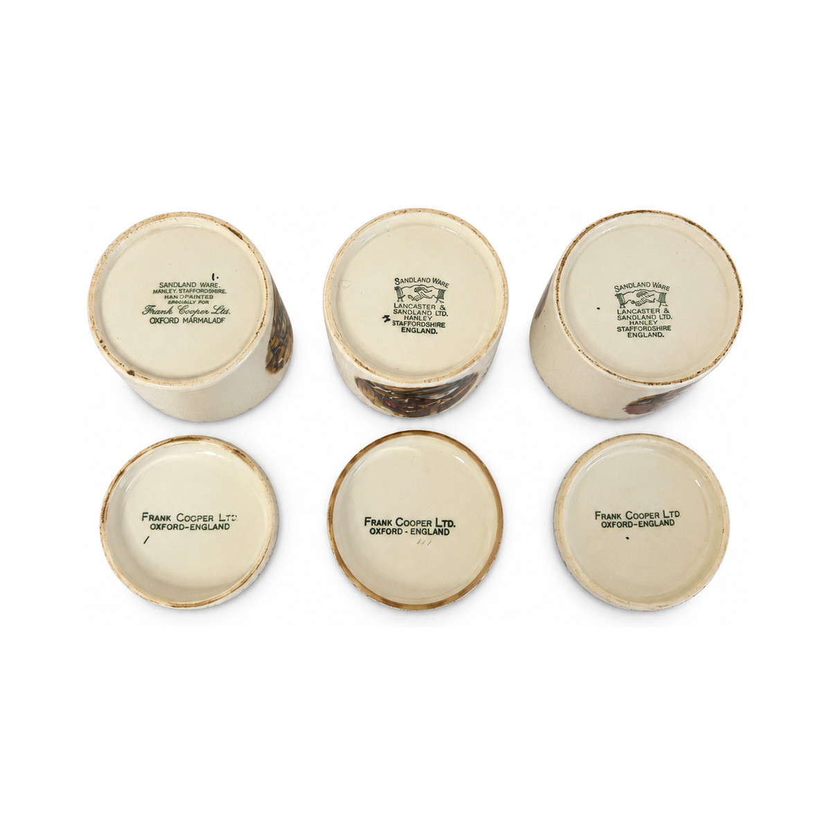 Frank Cooper Ltd. Vintage Pottery Jars Set, Cries of London, 1940