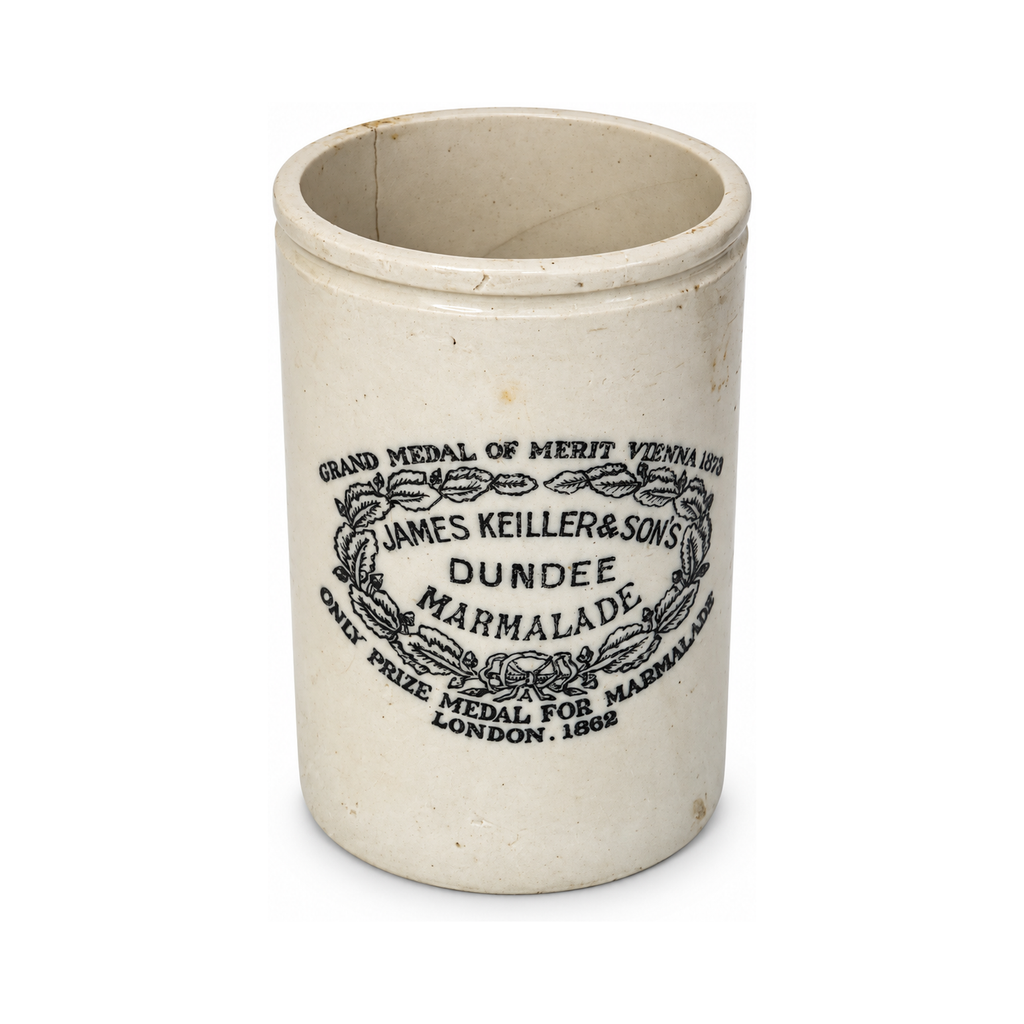 Set of Five Antique Advertising Containers, English & French, circa 1900