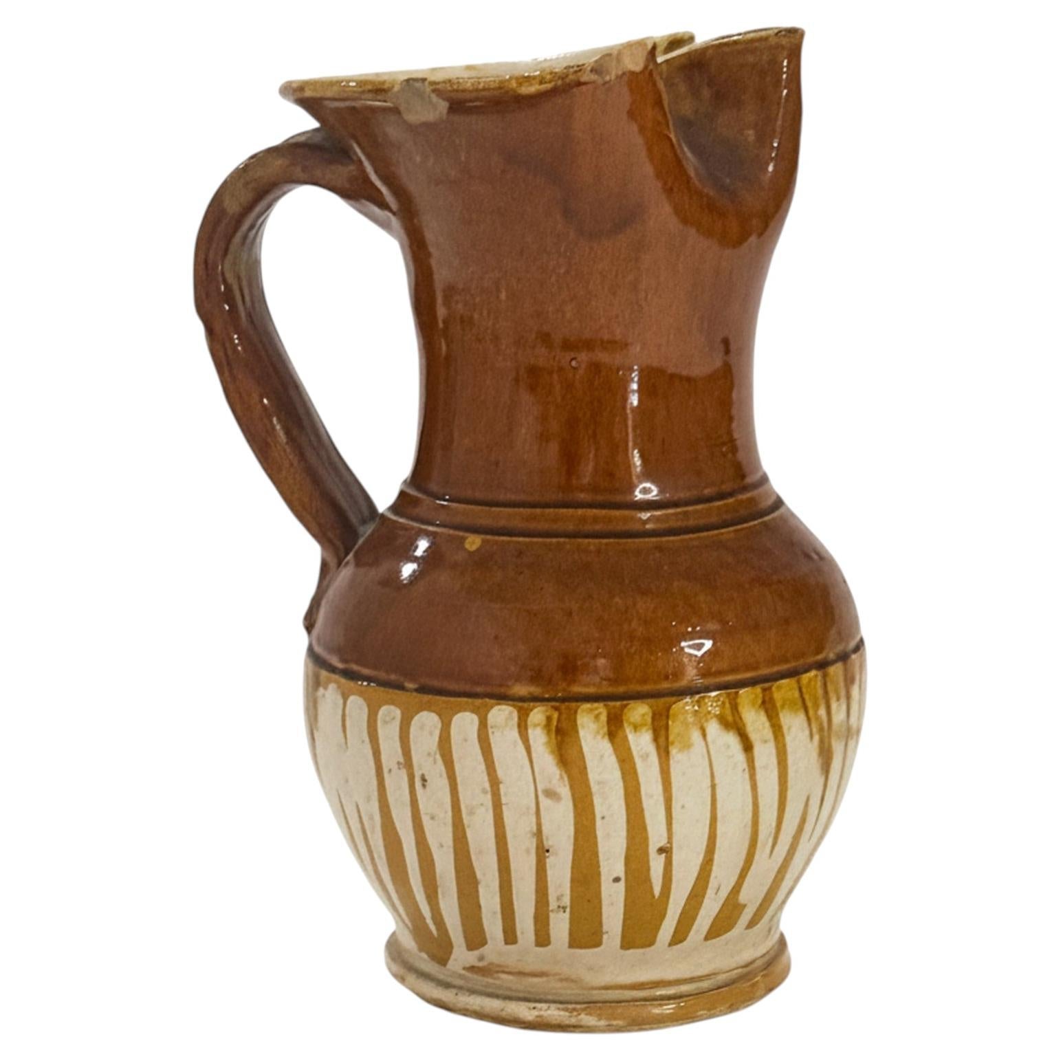 Antique terracotta pitcher with bird-beak spout, Puglia, Italy, 1880