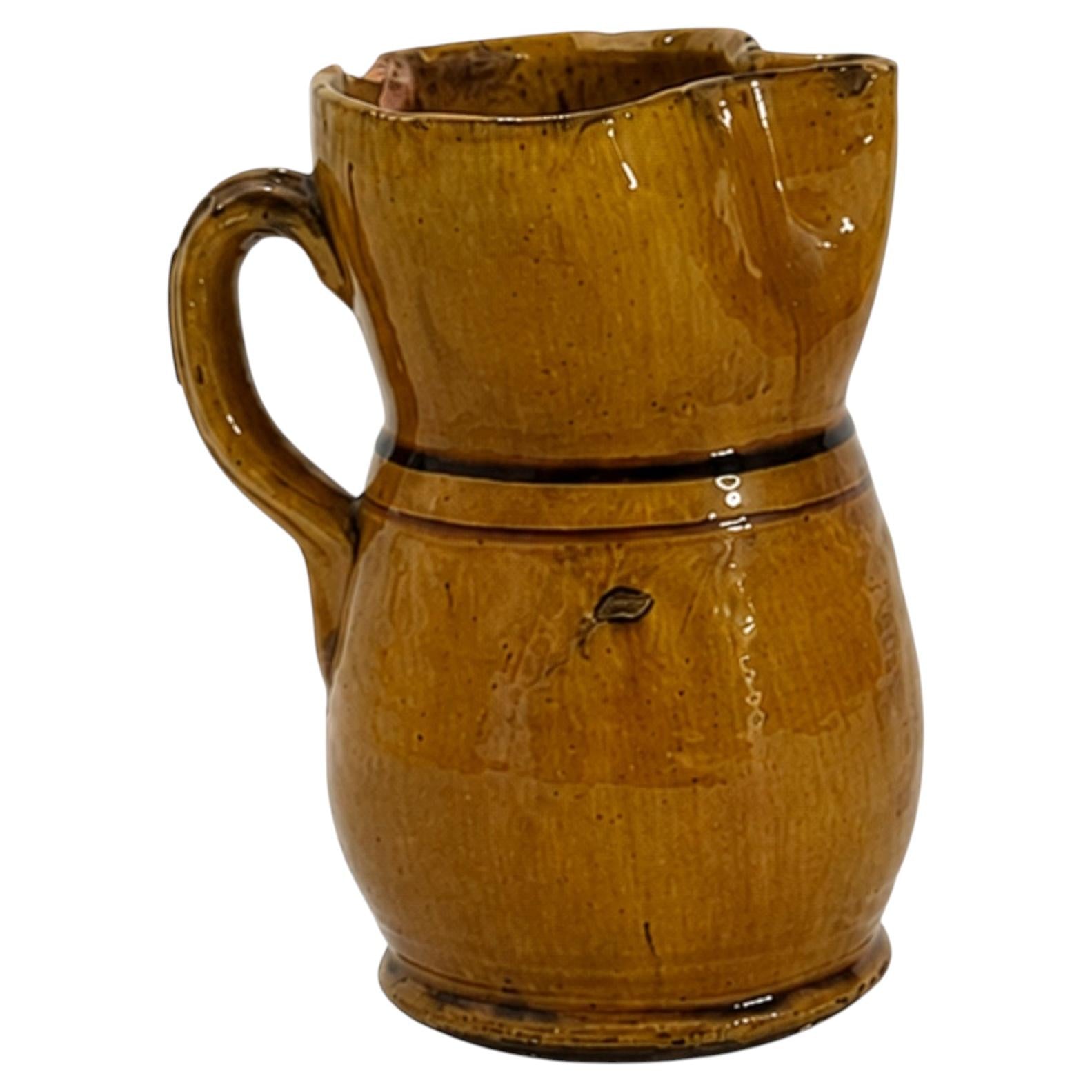 Antique Hand-Thrown Terracotta Jug from Puglia, Italy, 1880