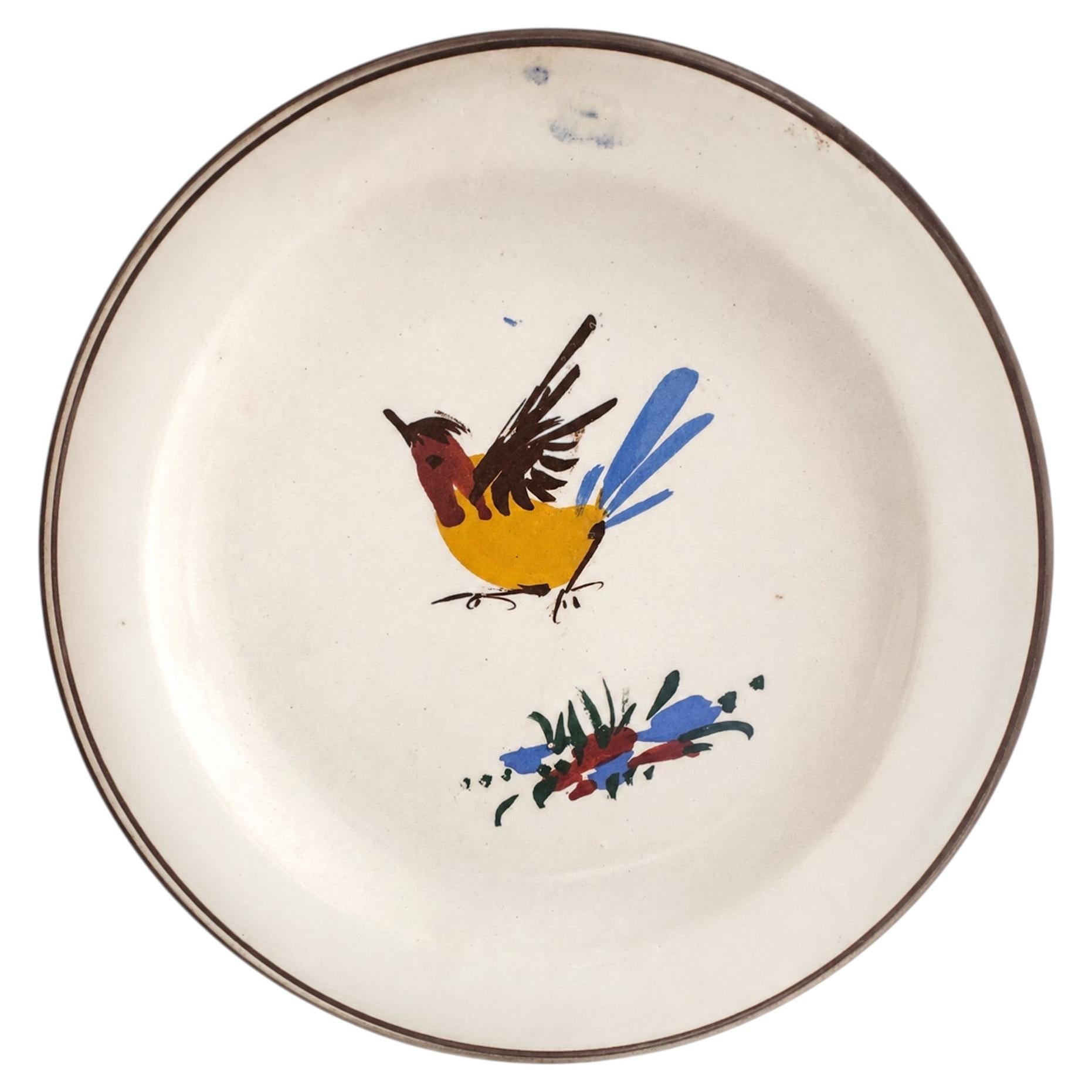 Antique Vintage Plate, 11 Inch Diameter, Decorative Ceramic Dish
