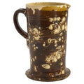 Puglian Glazed Terracotta Pitcher, Floral Decor, Antique, 19th Century