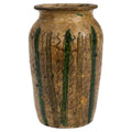Antique 19th Century Calabrian Glazed Terracotta Amphora, Twin Handles