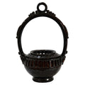 19th Century Antique Puglian Black Glazed Terracotta Hanging Brazier