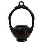 19th Century Antique Puglian Black Glazed Terracotta Hanging Brazier