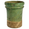 19th Century Antique Puglian Green Glazed Terracotta Preserve Vessel