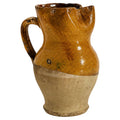 19th Century Antique Puglian Two-Tone Glazed Terracotta Pitcher